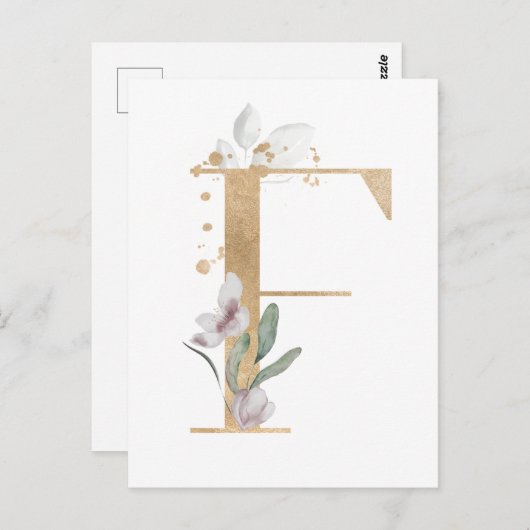 Letter F Monogram Briefkaart (Voorkant / Achterkant)