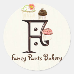 Letter F Monogram Cupcake Logo Zakelijke Stickers