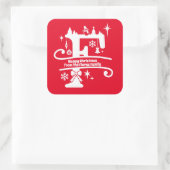 Letter F Monogram Initiaal Familienaam Greeting Vierkante Sticker (Tas)