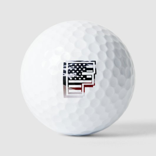 Letter F Monogram Initiaal USA Golfballen (Voorkant)