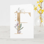 Letter F Monogram Kaart (Gele Bloem)