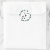 Letter F Monogram Minimalistische Botanische Bladk Ronde Sticker (Tas)