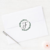 Letter F Monogram Minimalistische Botanische Bladk Ronde Sticker (Envelop)