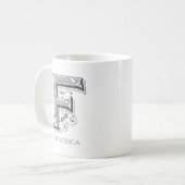 Letter F Monogram Moderne naam Koffie Mok (Voorkant links)
