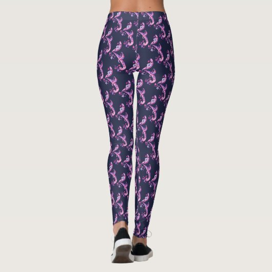 Letter F monogram paarse roze leggings (Achterkant)
