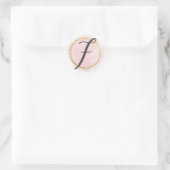 Letter F Monogram Roze Waterverf Goud Chic Ronde Sticker (Tas)