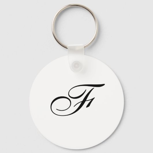 Letter F Monogram Sleutelhanger (Voorkant)