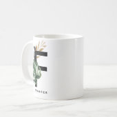 Letter F Monogram | Tropisch monstera op maat Koffiemok (Voorkant links)