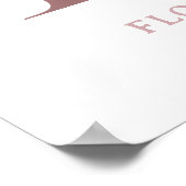 Letter F Monogram Waterverf Roos Bloemen Kinderkam Poster (Hoek)