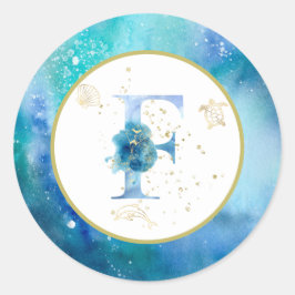 *~* LETTER F - Nautische strandenvelop Sticker