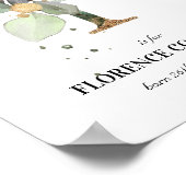 Letter F New Baby Monogram Birth Print Greenery (Hoek)