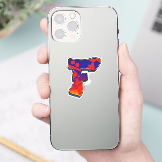 Letter F -  Night Sky Sticker (Telefoon)