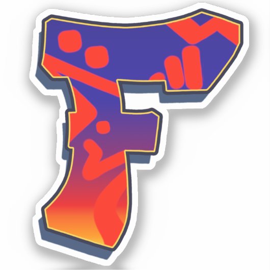 Letter F -  Night Sky Sticker (Voorkant)