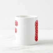 Letter F Rode Stip Kerst Monogram Koffiemok (Center)