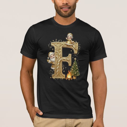 Letter F: Royal Gold Luxury T-Shirt (Voorkant)