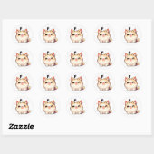 Letter F Schattige Cat Ronde Sticker (Vel)