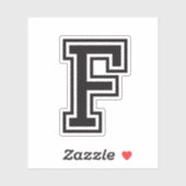 Letter F sporty college font alphabet Sticker (Vel)