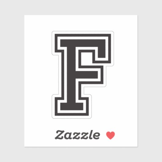 Letter F sporty college font alphabet Sticker (Vel)