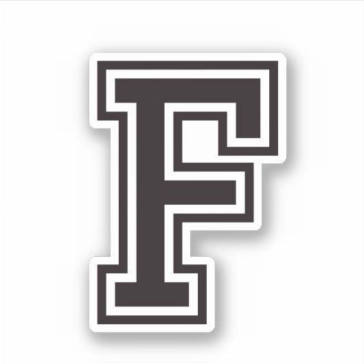 Letter F sporty college font alphabet Sticker (Voorkant)
