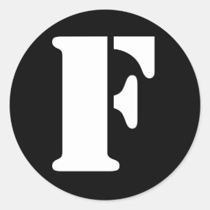 Letter F Stencil Alfabet van Janz Black Ronde Sticker
