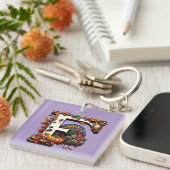Letter f Thanksgiving geschenk stijl Sleutelhanger (Voorkant Rechts)