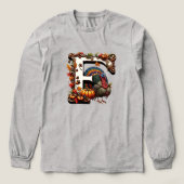 Letter f Thanksgiving gift style  Tri-Blend Shirt (Voorkant)