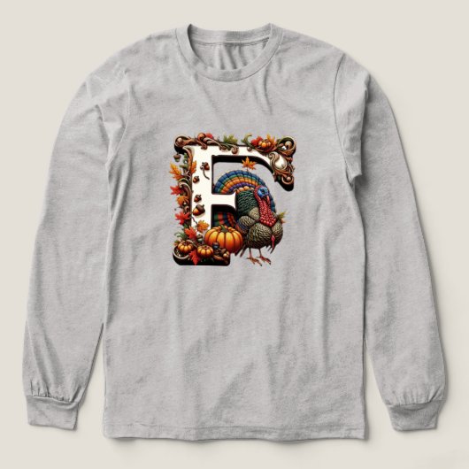 Letter f Thanksgiving gift style  Tri-Blend Shirt (Voorkant)