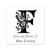Letter F vlindermonogram uit de bibliotheek van Zelfinktende Stempel (Design)