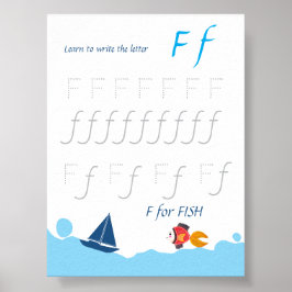 Letter F Volgposter voor Kinderen Poster