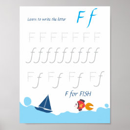Letter F Volgposter voor Kinderen Poster