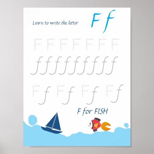 Letter F Volgposter voor Kinderen Poster (Voorkant)