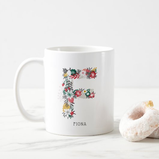 letter F | Whimsical Floral Letter Monogram I Mok (Met donut)