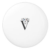 Letter Face Ceramic Knob. Keramische Knop (Voorkant)