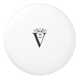 Letter Face Ceramic Knob. Keramische Knop