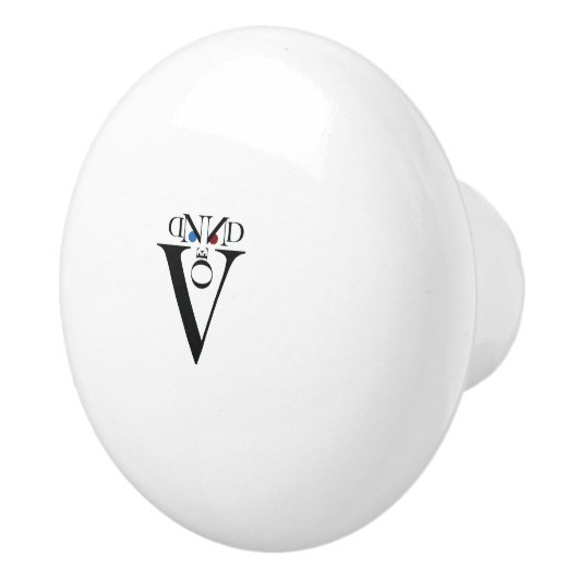 Letter Face Ceramic Knob. Keramische Knop (Rechts)