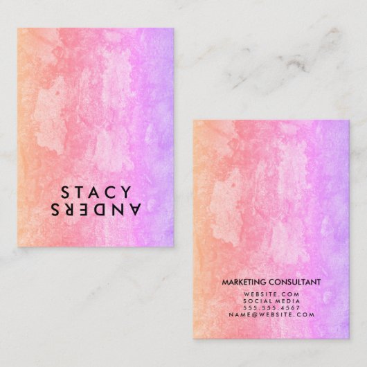 Letter Flip Chic Rustic Visitekaartje (Voorkant / Achterkant)