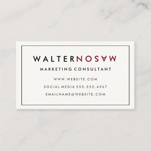 Letter Flip met rand Visitekaartje (Voorkant)