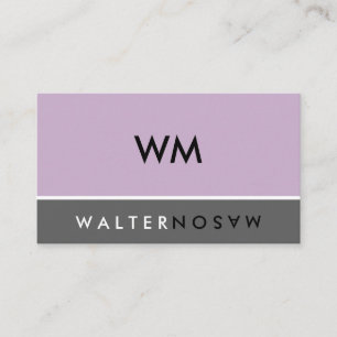 Letter Flip Monogram Bedrijf Paars Grijs Visitekaartje