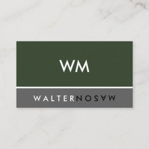 Letter Flip Monogram Company Donkergroen Visitekaartje