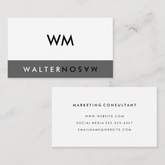 Letter Flip Monogram Company Visitekaartje (Voorkant / Achterkant)