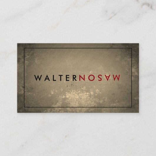 Letter Flip Rustic met Border Visitekaartje (Voorkant)