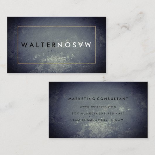 Letter Flip Rustic met Border Visitekaartje (Voorkant / Achterkant)