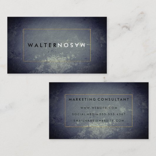 Letter Flip Rustic met rand Visitekaartje (Voorkant / Achterkant)