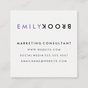 Letter Flip Strepen   Modern Vierkante Visitekaartje