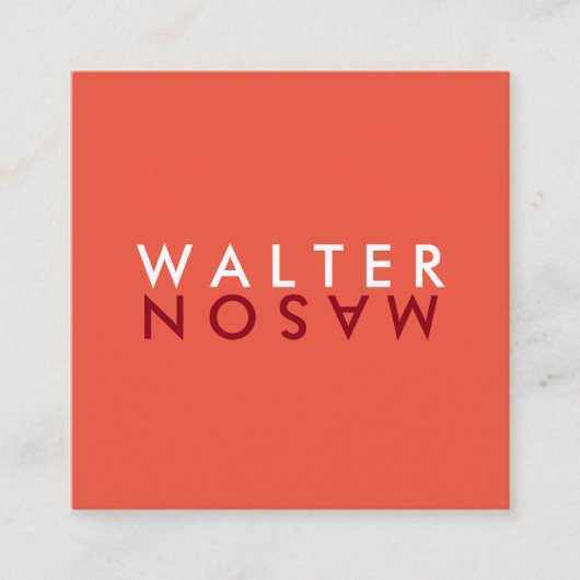 Letter Flip Vierkante Visitekaartje (Voorkant)