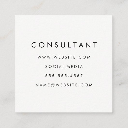 Letter Flip Vierkante Visitekaartje (Achterkant)