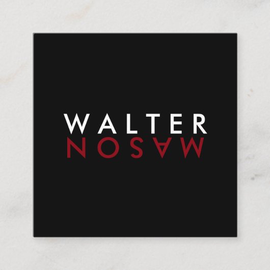 Letter Flip Vierkante Visitekaartje (Voorkant)