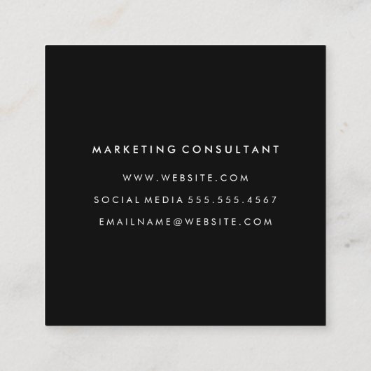 Letter Flip Vierkante Visitekaartje (Achterkant)