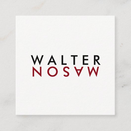 Letter Flip Vierkante Visitekaartje (Voorkant)