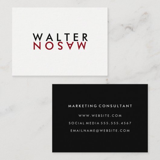 Letter Flip Visitekaartje (Voorkant / Achterkant)